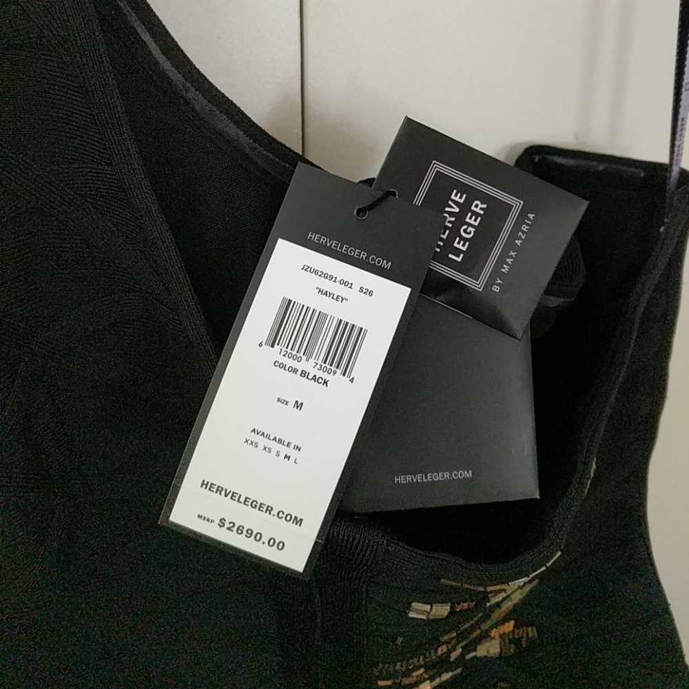 Herve Leger bandage knit dress with beading - Picture 4 of 5